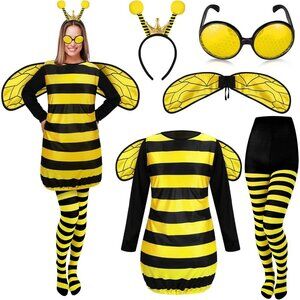 Halloween Bee Costume Accessories Polyester Women Cosplay Outfit Set